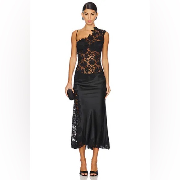 Mirror Palais Black Eden Lace Maxi Dress